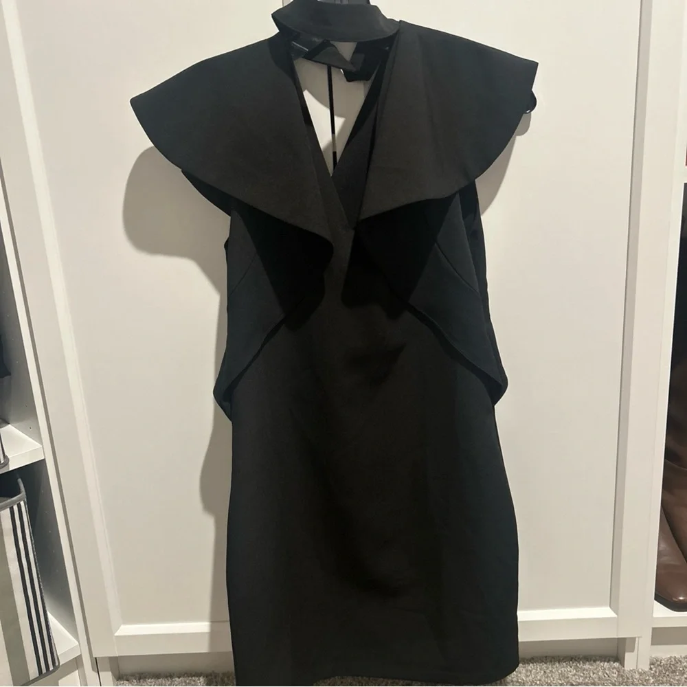 Endless Rose black ruffle mini Choker dress. Size Small Anthropologie - Picture 3 of 8